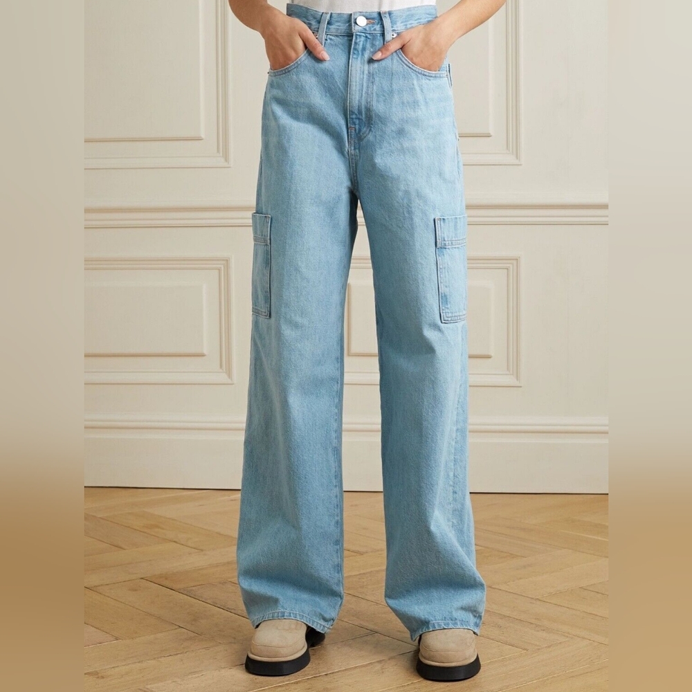 NWT Frame High Rise Baggy Pocket‎ Cargo Jeans size 28